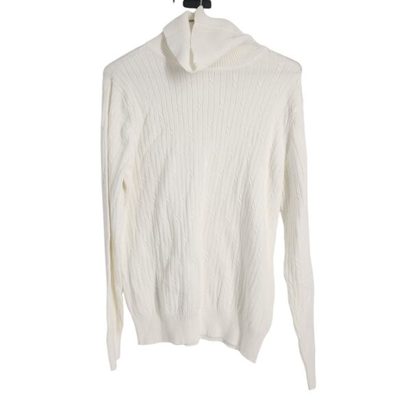 Kim Rogers Cream Colored Cowl Neck Long Sleeve Ribbed Sweaters Womens Large L - Picture 1 of 3